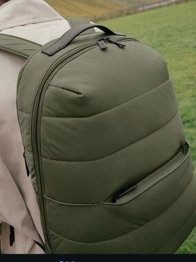 AWAY Olive Green Quilted Backpack